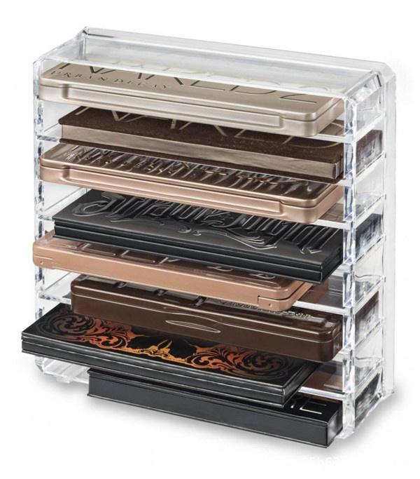 Acrylic Cosmetics Storage Display Eyeshadow Palette Makeup Organizer with Removable Dividers