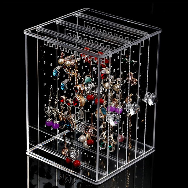 Acrylic Jewelry Organizer Storage Box Earring Display