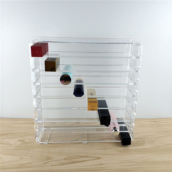 Acrylic Cosmetics Storage Display Eyeshadow Palette Makeup Organizer with Removable Dividers