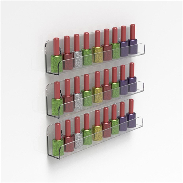 Exhibition Wall Mount Nail Polish Acrylic Step Display Cosmetic Bottle Display