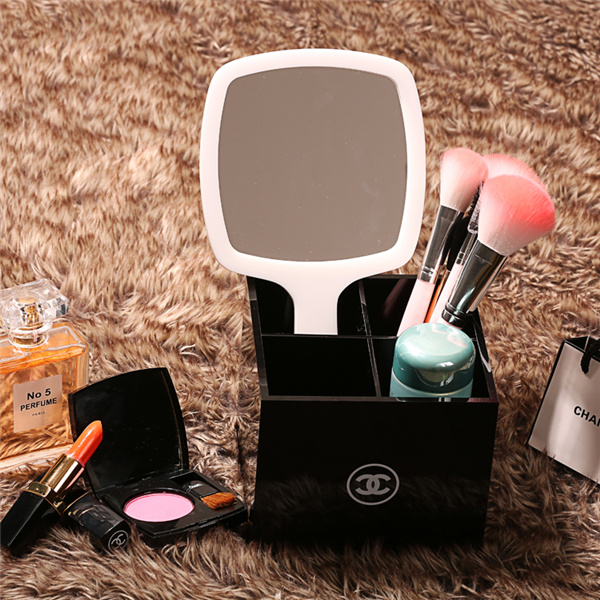 Custom Logo Promotion Gift Acrylic Handheld Makeup Mirror