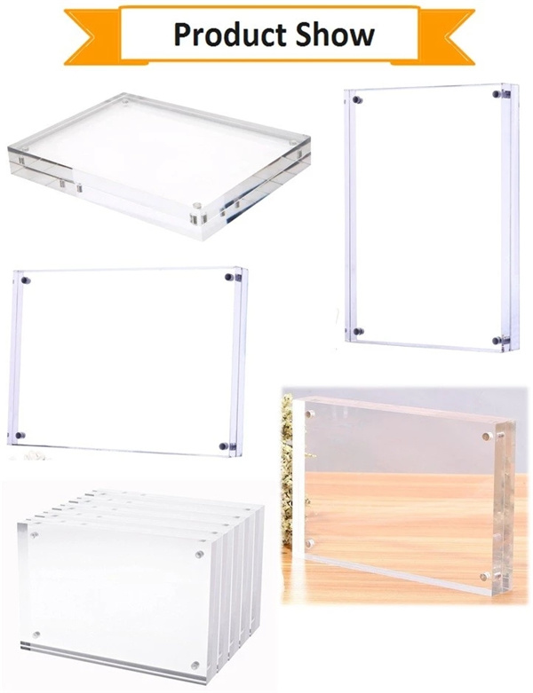 Acrylic Photo Frames, Desktop Frameless Postcard Display, 4 X 6 " Double Sided Magnetic Picture Frame