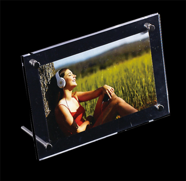 Acrylic Picture Frame Stand, Acrylic Sandwich Photo Frame with Screws