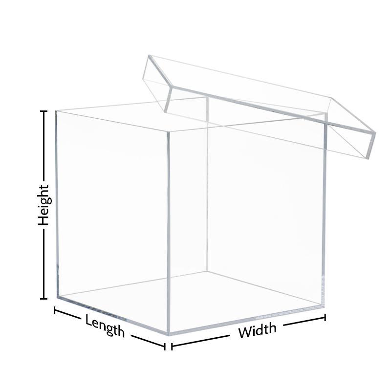 Custom Size Perspex Display Case Clear Cube Acrylic Box with Box Lid