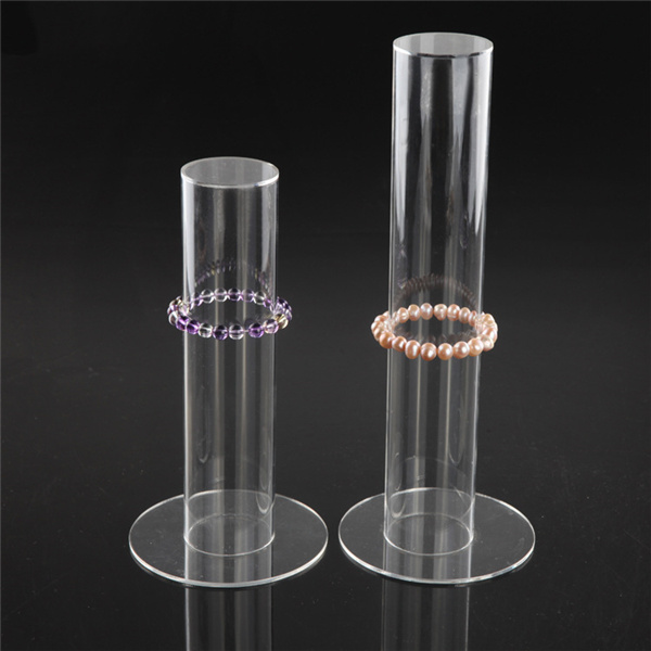 Acrylic Tube Jewelry Bracelet Display Stand Vertical Tower Bangle T-Bar Display