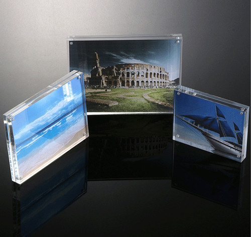High Transparent Clear Acrylic Frameless Picture Frame, Magnetic Acrylic Photo Frames, Acrylic Block
