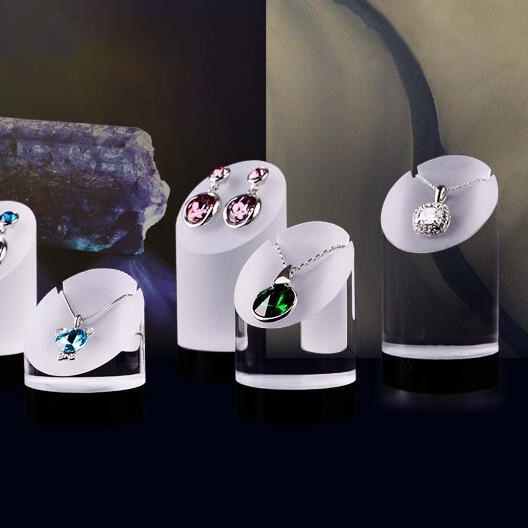 Frost Acrylic Cylinder Necklace Display Stand