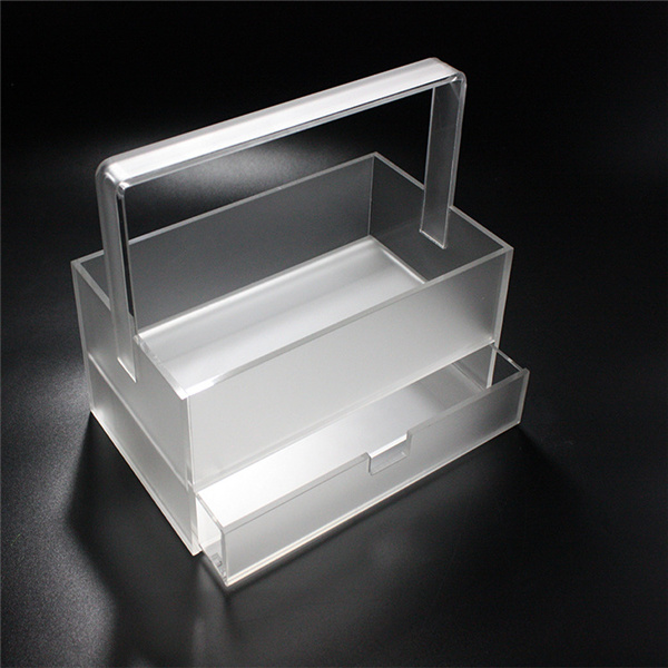 Acrylic Plastic Cosmetics Storage Box Beauty Case Makeup Organizer with Handle