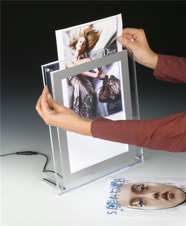 Promotion Gift Acrylic Illuminated LED Picture Frame/Plastic PMMA Poster Photo Frame