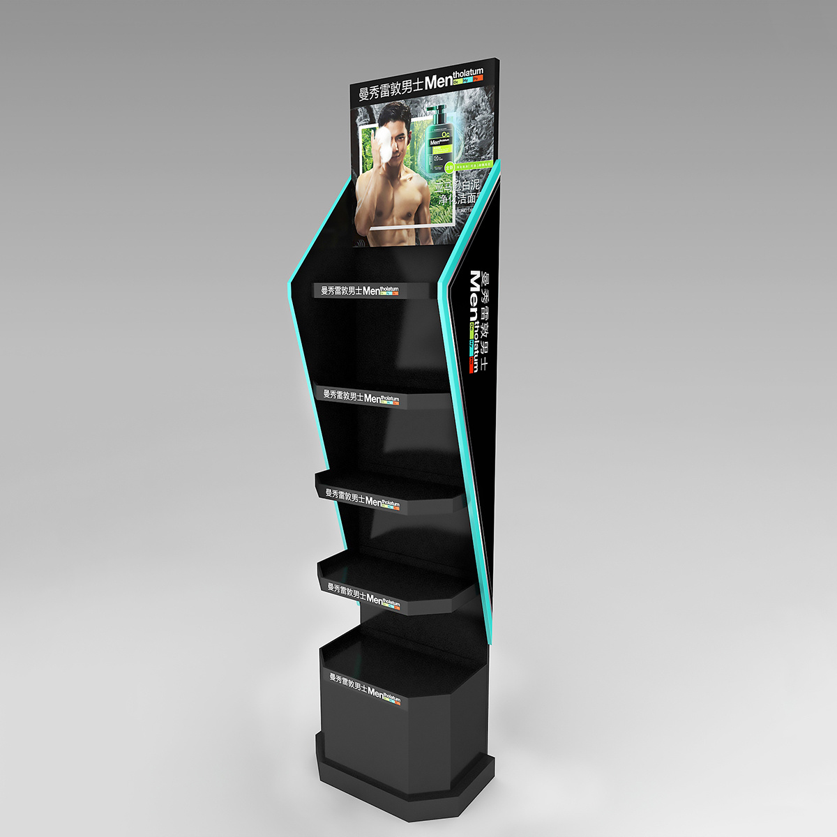 Factory Free Design Sintra PVC Cosmetic Floor Stand Retail Multi-Functional Pop up Display