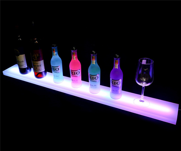 Wall Mount LED Liquor Shelf, Bottle Display Acrylic Alcohol Display Stand Includes Wireless Remote and Power Supply