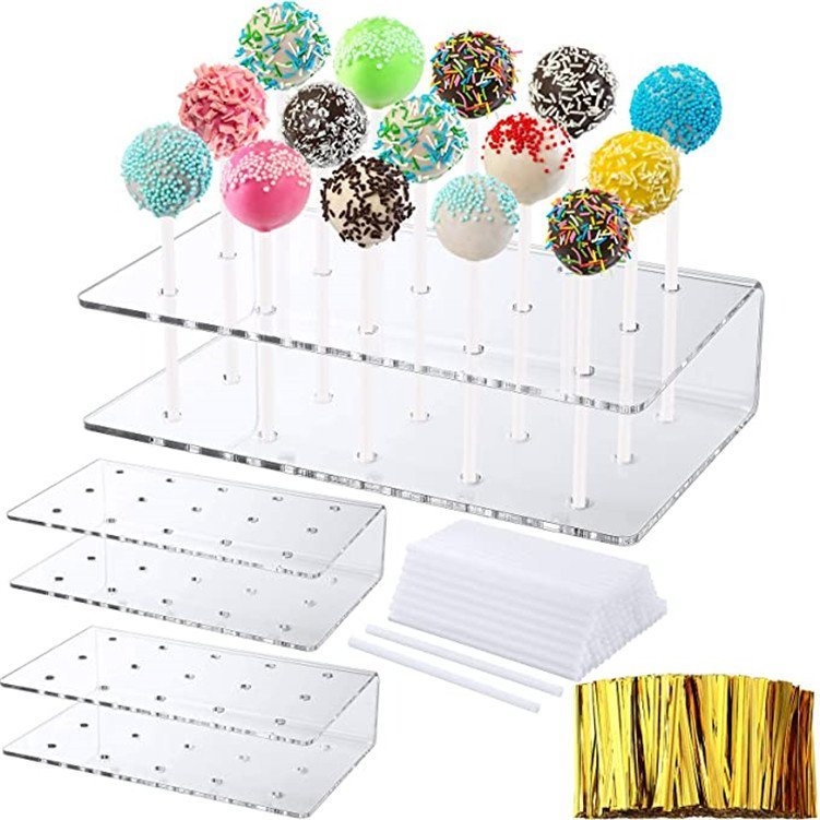 Wedding Birthday Party Halloween Christmas Candy Decoration Twist Tie Clear Lollipop Holder Stand Ac