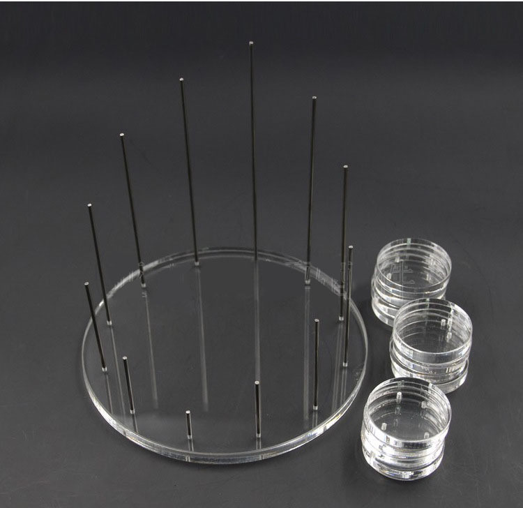 Roating Black, Clear Acrylic Jewelry Ring Display Stand