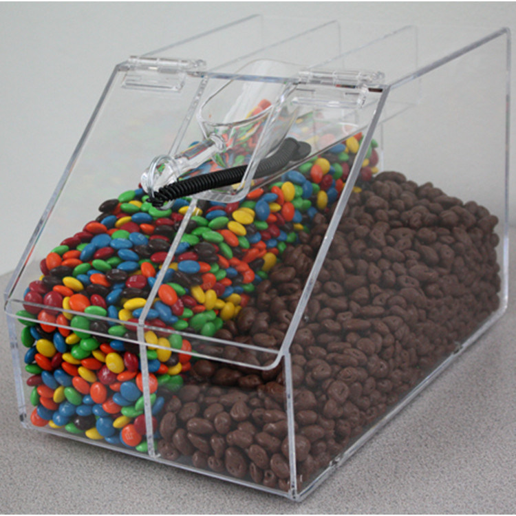 3 Comparements Clear Acrylic Candy Bins for Tabletop Use