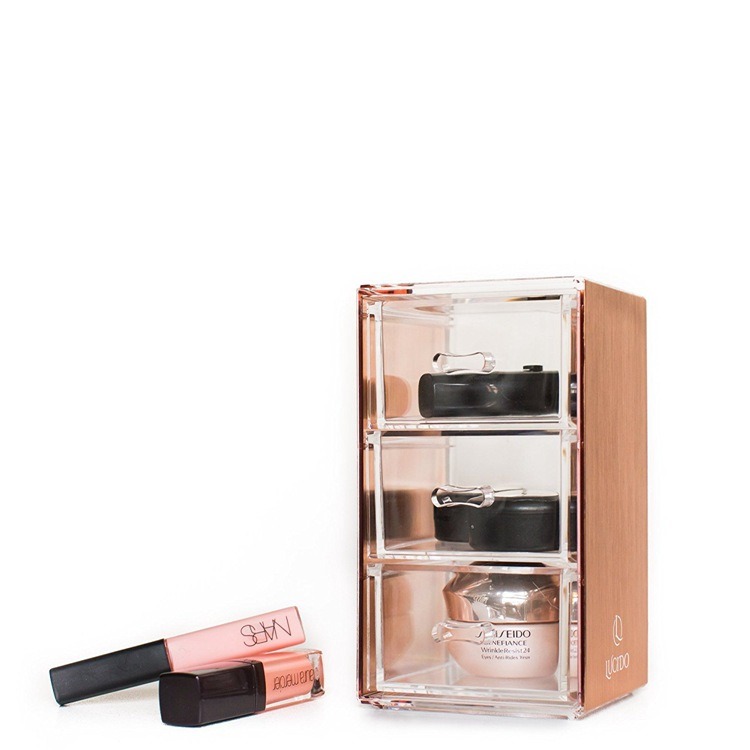 Rose Gold Desk Acrylic Cosmetic Jewelry Organizer