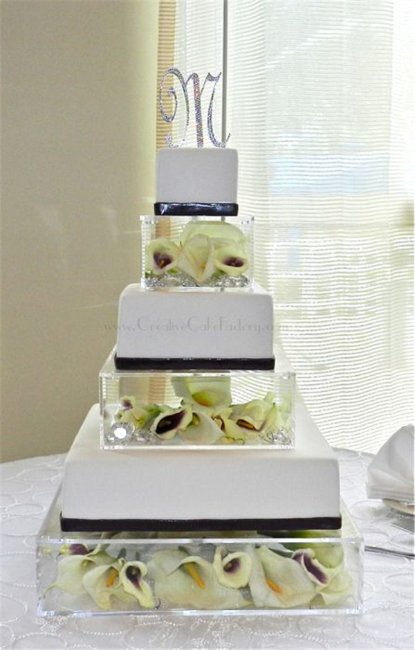 Crystal Acrylic Wedding Cake Display Tray Box