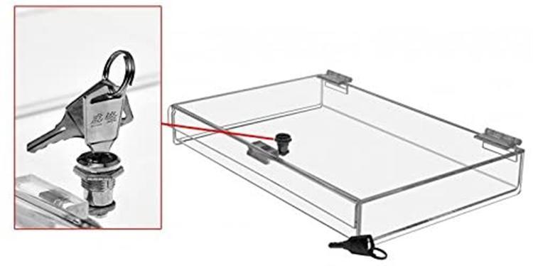 Best Selling Acrylic Hinge Box Clear Acrylic Storage Box with Lock and Lid
