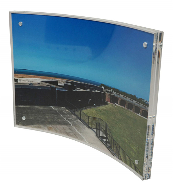 Curved Acrylic Magnet Frame (5X7) , Clear Acrylic Picture Frame for Home and Office