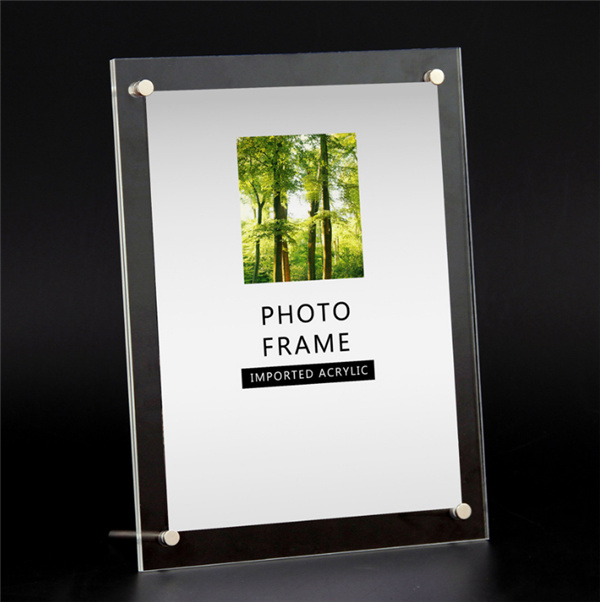 Acrylic Picture Frame Stand, Acrylic Sandwich Photo Frame with Screws