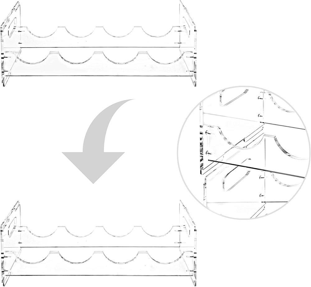 Transparent Acrylic Freestanding Stackable 4 Bottles Storage Box Acrylic Wine Display