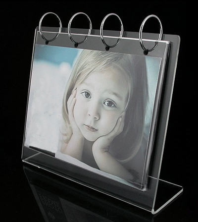 Clear L shape acrylic calendar stand