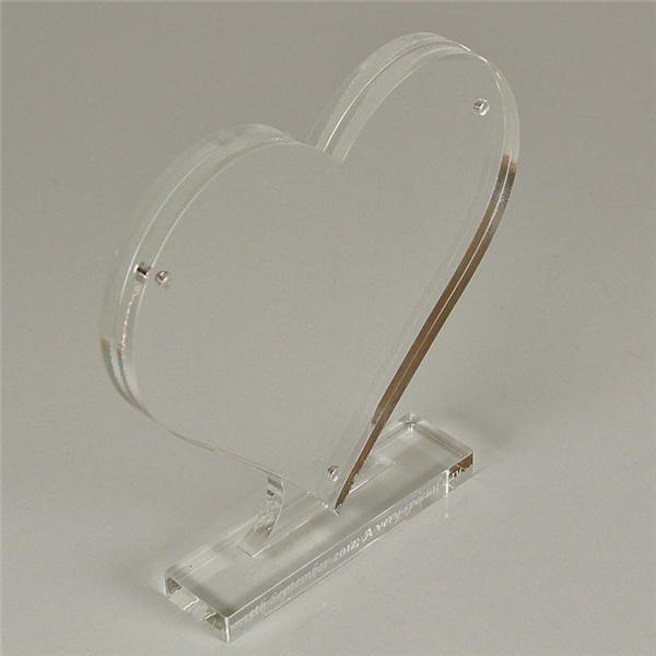 Magnetic Double Sided Clear Acrylic Heart Shaped Photo Frame for Promotion Gift