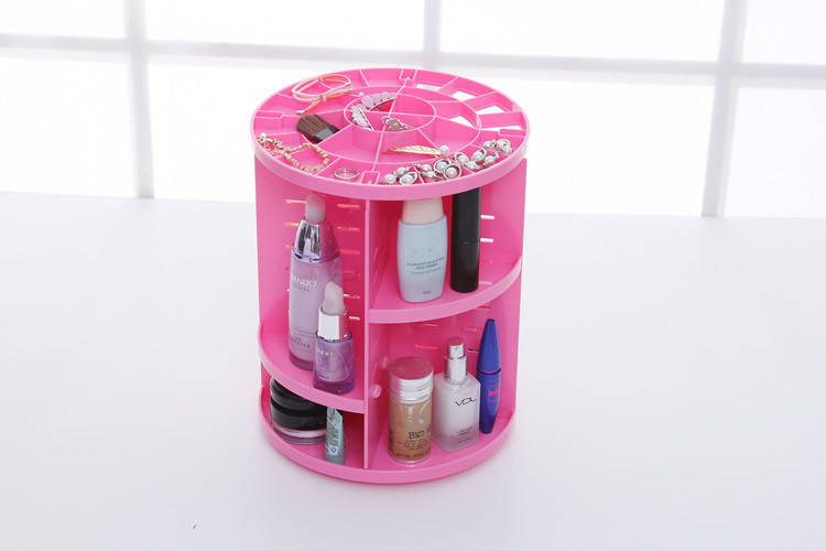 360 Rotating /Revolving Cosmetic Storage Tabletop Big Capacity Stylish Black Makeup/Cosmetic Organizer