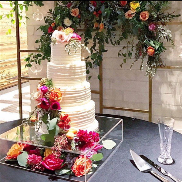 Crystal Acrylic Wedding Cake Display Tray Box