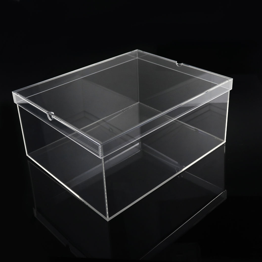 Clear Plexiglass Shoes Boxes Showcase Customized Transparent Acrylic Display Box
