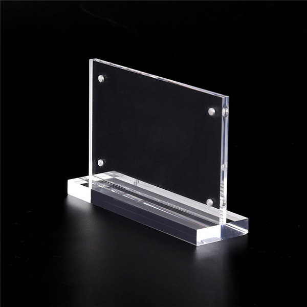 8 X 6 T Shape Clear Magnet Acrylic Picture Frame with Base