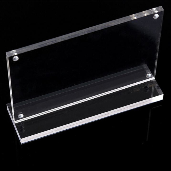 Transparent A5 Sign Holder Acrylic Magnetic Picture Display Frame with Base