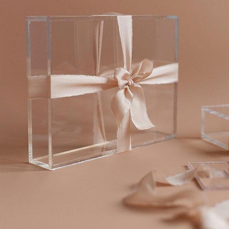Custom High Quality Acrylic Wedding Gift Box Acrylic Storage Box