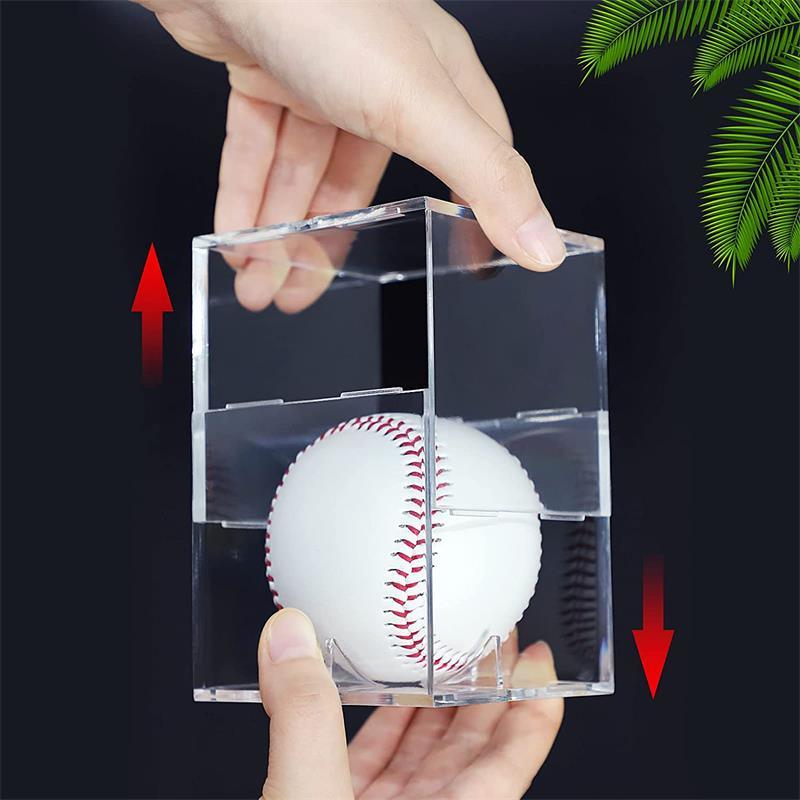 UV Protected Acrylic Cube Clear and Square Baseball Display Holder Memorabilia Display Box