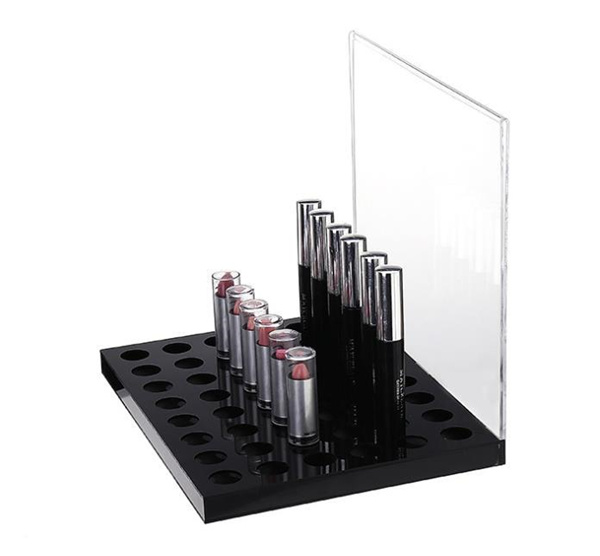 Custom Creative Acrylic Lipstick Makup Organizer Cosmetic Display with Poster