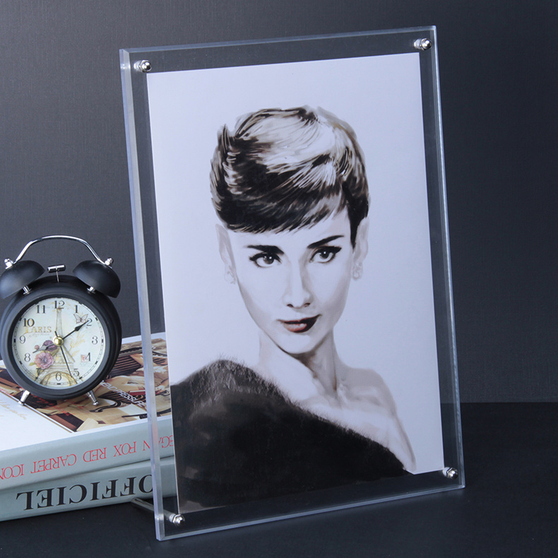 Desktop Clear Sex Lucite Acrylic Plastic Photo Frame