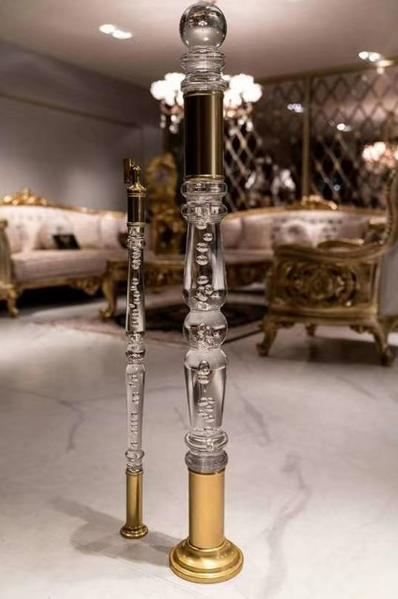 Clear Acrylic Stairs Rail Starting Column