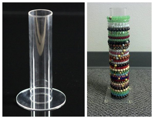 Acrylic Tube Jewelry Bracelet Display Stand Vertical Tower Bangle T-Bar Display