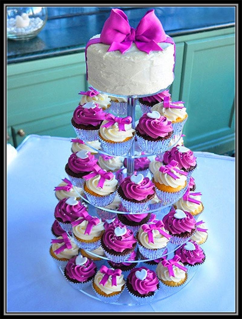 5 Tier Acrylic Wedding Cake Display Holder