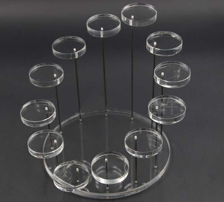 Roating Black, Clear Acrylic Jewelry Ring Display Stand