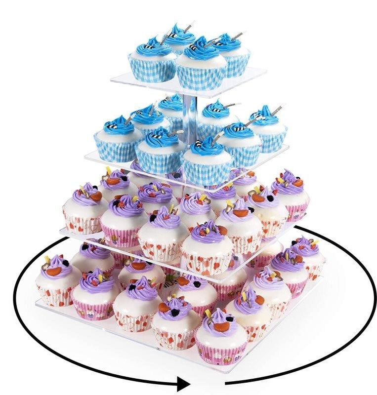 Multi Tier Clear Square Acrylic Cake Stand