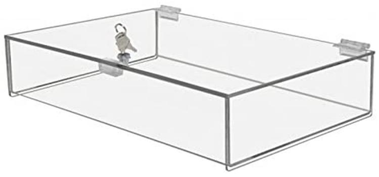 Best Selling Acrylic Hinge Box Clear Acrylic Storage Box with Lock and Lid
