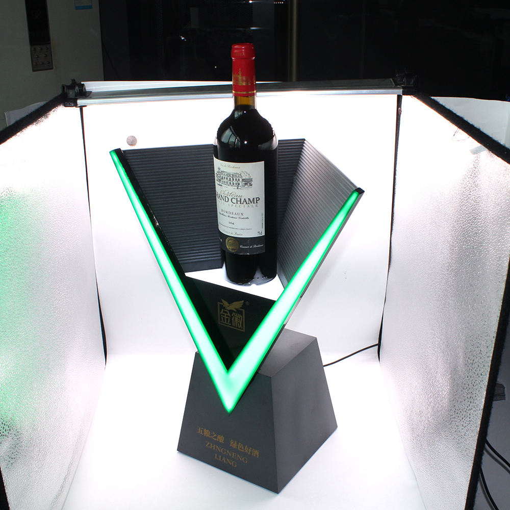 wine display with led light