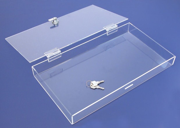 Clear narrow acrylic box with h