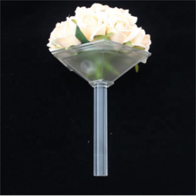 Transparent Acrylic Wedding Rose Flower Bouquet Holder