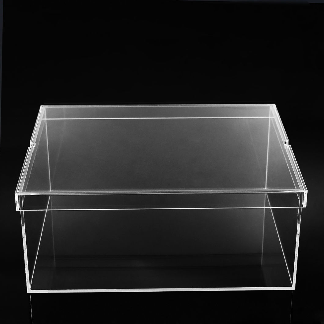Clear Plexiglass Shoes Boxes Showcase Customized Transparent Acrylic Display Box