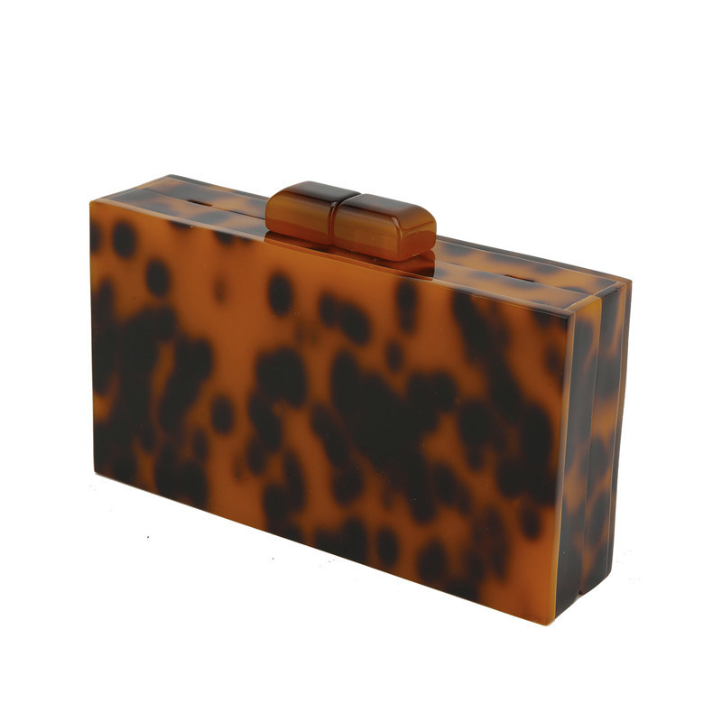 Leopard Print Acrylic Women Evening Bags