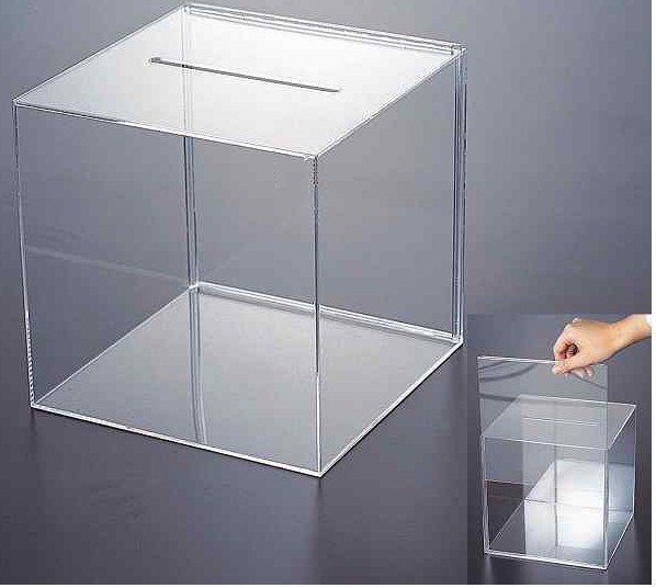 Clear acrylic box with sliding