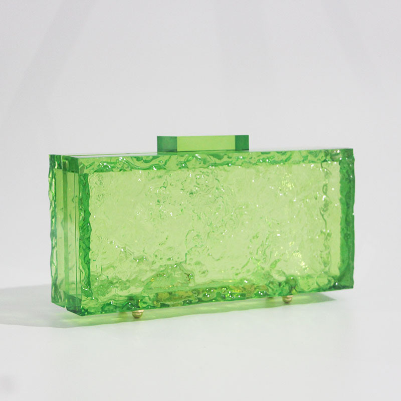 Transparent Fluorescent Green Acrylic Evening Bag