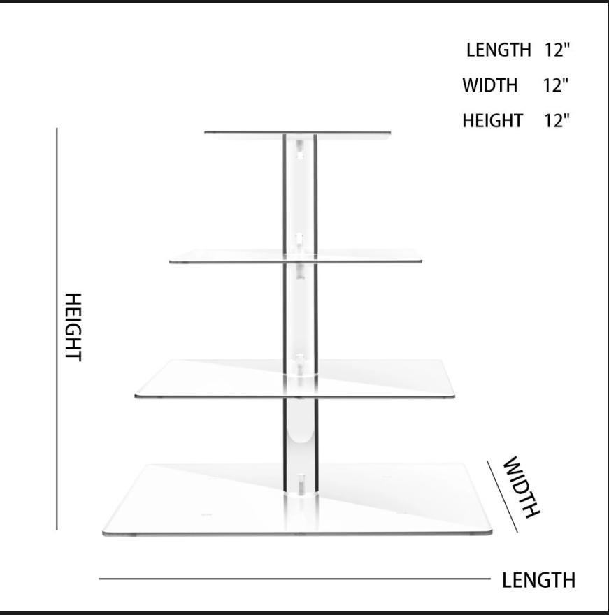 Multi Tier Clear Square Acrylic Cake Stand