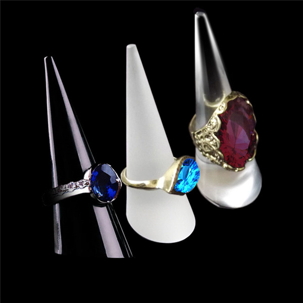 Cone Shape Acrylic Jewelry Ring Display Holder